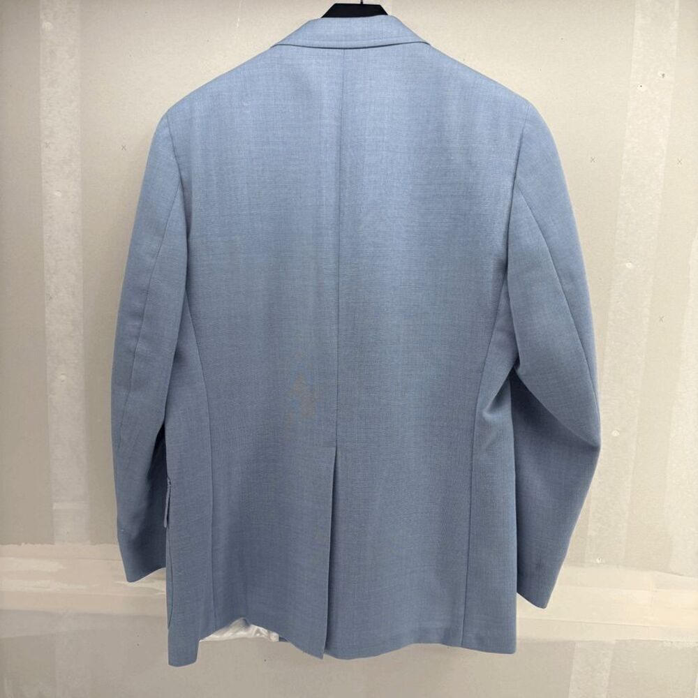 Vintage Union Made Lands End 41R Blazer Sky Blue Polyester Wool Blend READ - Picture 6 of 9